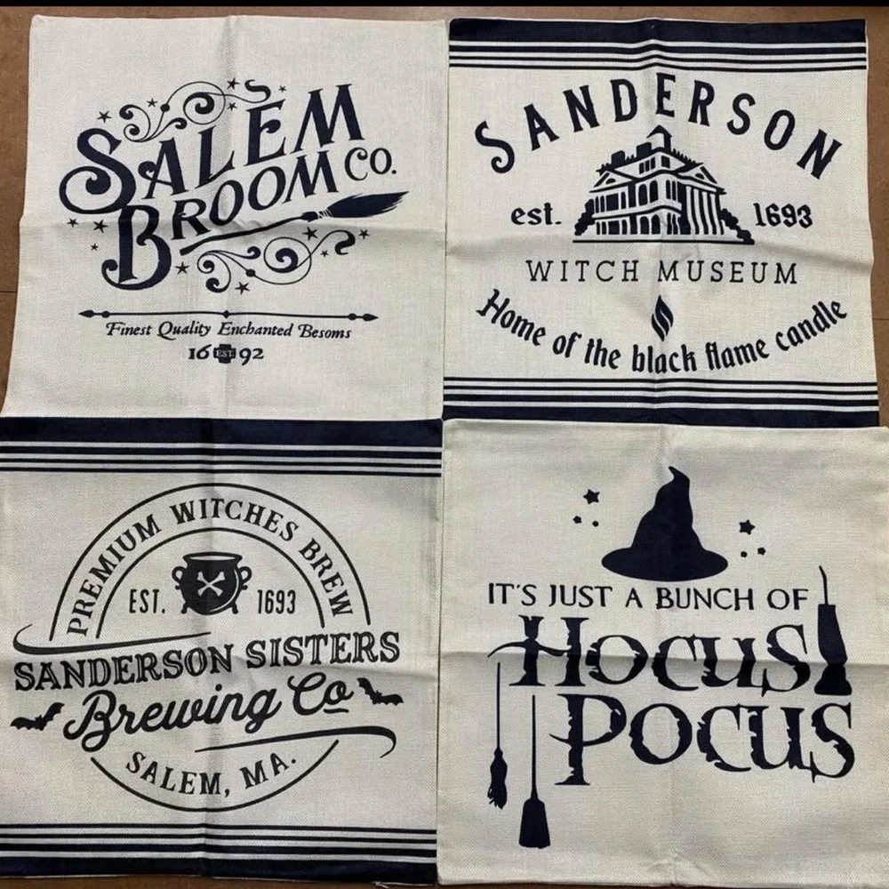 Witch Museum Pillow Covers 18” x 18” - Black and White
